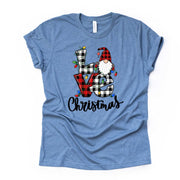 Christmas Tee, Cute Gnome with Christmas Lights, LOVE CHRISTMAS, Christmas Gnome Design, premium cotton unisex shirt, plus sizes, 2x, 3x, 4x