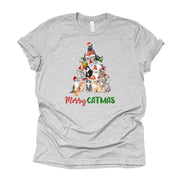 Christmas Tee, Super Fun Christmas Tree of Cats, Cat Breed Christmas Tree Design, premium unisex shirt, 4 color choices, 3x tee, 4x cat tee