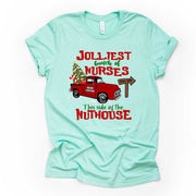 Nurse Christmas Tee, Group of Nurses Shirts, Jolliest Bunch of Nurses Design on premium unisex shirt, 2 color choices, plus sizes available