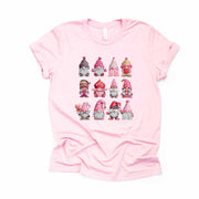 Valentine's Tee, Super Cute Rows of Valentine Gnomes Design, premium unisex shirt, 3 color choices, 3x valentine, 4x valentine, plus size
