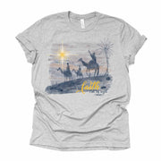 Christian Christmas, For We Walk By Faith Not By Sight, Wisemen Seeking Jesus, premium Bella + Canvas unisex shirt, plus sizes, 3x, 4x, plus