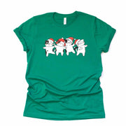 Christmas Tee, Cute Dancing Christmas Cats, Dancing Cats Design, premium unisex shirt, 3 color choices, plus size, 3x, 4x christmas