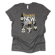 New Year's 2022 Tee, Happy New Year Gnomes, Cute New Years Gnomes Design on premium Bella + Canvas unisex shirt, 3 color choices, plus size