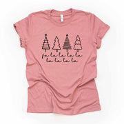 Christmas Tee, Simple Christmas Tree Fa La La La La, Modern Christmas Trees Design, premium cotton unisex shirt, plus sizes, 2x, 3x, 4x