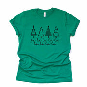Christmas Tee, Simple Christmas Tree Fa La La La La, Modern Christmas Trees Design, premium cotton unisex shirt, plus sizes, 2x, 3x, 4x