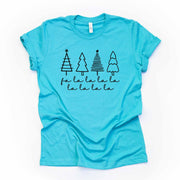 Christmas Tee, Simple Christmas Tree Fa La La La La, Modern Christmas Trees Design, premium cotton unisex shirt, plus sizes, 2x, 3x, 4x
