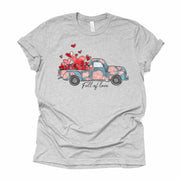 Cute Valentine Truck, Valentine Truck Full of Love and Hearts Design, premium unisex shirt, 4 color choices, 3x valentine, 4x valentine tee