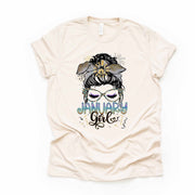 January Birthday Girl, Messy Bun January Birthday Design on premium unisex shirt, 3 color choices, 2X, 3X, 4X, plus sizes available