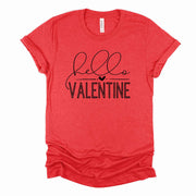 Valentine's Day, Hello Valentine, Cute Valentine Word Art design, premium unisex shirt, 3 color choices, 3x valentine, 4x valentine