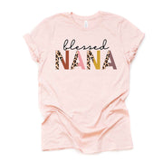 Blessed Nana, Gift for Nana, Cute Leopard Print Letters Nana Tee, Nana Design on premium Bella + Canvas unisex shirt, 2X, 3X, 4X, plus sizes