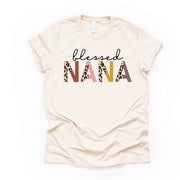 Blessed Nana, Gift for Nana, Cute Leopard Print Letters Nana Tee, Nana Design on premium Bella + Canvas unisex shirt, 2X, 3X, 4X, plus sizes