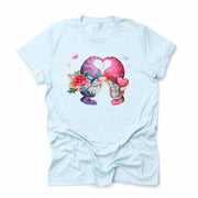 Valentine Gnomes, Cute Gnomes Kissing, Gnomes in Love Valentine Design, premium unisex shirt, 3 color choices, 3x valentine, 4x valentine