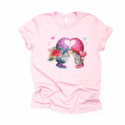 Valentine Gnomes, Cute Gnomes Kissing, Gnomes in Love Valentine Design, premium unisex shirt, 3 color choices, 3x valentine, 4x valentine