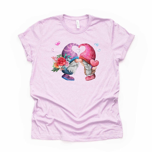 Valentine Gnomes, Cute Gnomes Kissing, Gnomes in Love Valentine Design, premium unisex shirt, 3 color choices, 3x valentine, 4x valentine