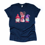 Valentine's Day, Valentine Day Gnomes with Flowers in a Vase design, premium unisex shirt, 3 color choices, 3x valentine, 4x valentine