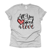 Valentine's Day, All You Need is Love, Cute Valentine Word Art design, premium unisex shirt, 3 color choices, 3x valentine, 4x valentine