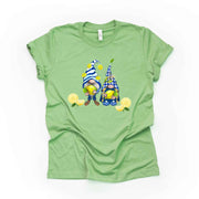 Lemon Gnomes, Super Cute Blue and White Striped Lemon Gnomes Design on premium unisex shirt, 3 color choices, 3x hummingbird, 4x hummingbird