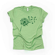 St Patrick's Day Tee, St Patrick Dandelion with Clover Wishes Design, premium unisex tee, 3 color choices, 3x st patrick, 4x st patrick