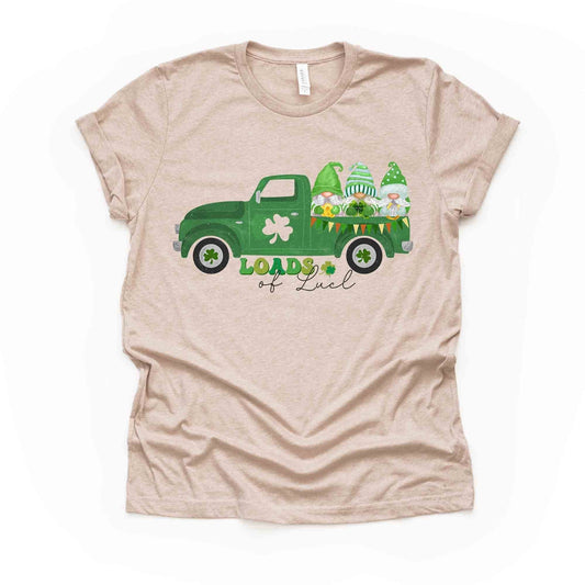 St Patrick's Day Tee, Loads of Luck St. Patrick's Day Truck Design, premium unisex tee, 3 color choices, 3x st patrick, 4x st patrick