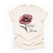 Unique Flower Design, Watercolor Flower Silhouette, Wild Flower Design, premium unisex shirt, 3 color choices, 3x wildflowers, 4x wildflower