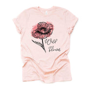 Unique Flower Design, Watercolor Flower Silhouette, Wild Flower Design, premium unisex shirt, 3 color choices, 3x wildflowers, 4x wildflower