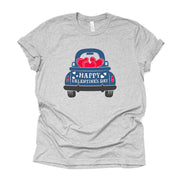 Cute Valentine's Day Truck, Old Blue Truck with Valentine Hearts Design, premium unisex shirt, 3 color choices, 2X, 3X, 4X, plus sizes