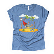 Summer Gnome, Gnome on Hammock at the Beach, Beach Gnome Design, premium unisex shirt, 3 color choices, 2X, 3X, 4X, plus sizes available