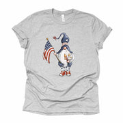 Gnome Shirt, Patriotic Gnome Waving the American Flag Design, USA Gnome premium  unisex shirt, 4 color choices, 3x gnomes, 4x gnomes, plus