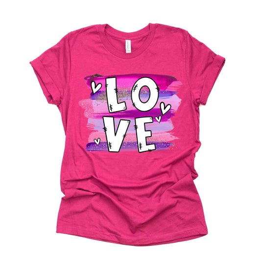 Valentine Gnomes, Cute LOVE with Brush strokes, Brushstrokes LOVE Design, premium unisex shirt, 3 color choices, 3x valentine, 4x valentine