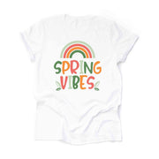 Spring Tee, Cute Spring Vibes with Rainbow, Spring Rainbow on premium unisex shirt, 2 color choices, 3x spring rainbow, 4x spring rainbow