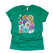 Spring Flowers, Beautiful Collage of Colorful Daisies, Daisy Design, premium unisex shirt, 3 color choices, 3x flowers, 4x flowers, spring