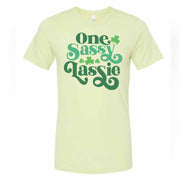 St Patrick's Day, One Sassy Lassie, Funny St Patrick's & Clovers Design, premium unisex tee, 3 color choices, 3x st patrick, 4x st patrick