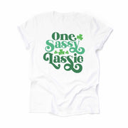St Patrick's Day, One Sassy Lassie, Funny St Patrick's & Clovers Design, premium unisex tee, 3 color choices, 3x st patrick, 4x st patrick