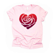Spring Flowers, Super Pretty Ombre Rose in Heart Design, Rose Heart premium unisex shirt, 3 color choices, 3x Roses Tee, 4x Roses Tee
