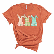 Super Cute Pastel Plaid Easter Bunnies, Peach, Lime & Teal Rabbits Design, premium unisex shirt, 3 color choices, 3x Easter, 4x Easter