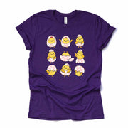 Easter Tee, Super Cute Easter Chicks Hatching in a Row Design, premium unisex shirt, 3 color choices, 3x easter, 4x easter, plus sizes