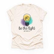 Christian Tee, Be The Light, Matthew 5:14, Christian Light design on premium unisex shirt, 3 color choices, plus size, 3x, 4x available
