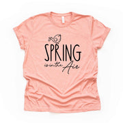 Spring Tee, Cute Spring Is In The Air with Little Bird Design, premium unisex shirt, 5 color choices, 3x spring, 4x spring, plus sizes