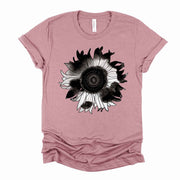 Sunflower Shirt, Super Cute Cow Sunflower, Cowhide SunflowerDesign on premium unisex shirt, 3 color choices, 3x sunflower, 4x sunflower