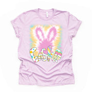 Easter Tee, Super Fun Tie Dye Easter Bunny, Tie Dye Rabbit Design on premium unisex shirt, 4 color choices, 3x Easter, 4x Easter, plus sizes