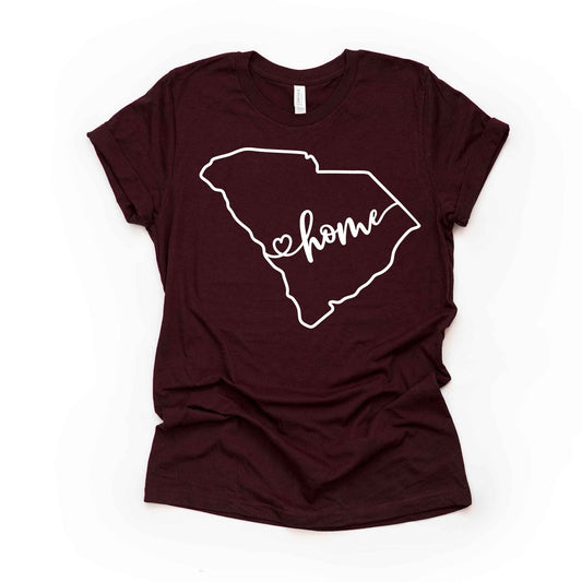 South Carolina Tee, Souther Carolina Home, Love SC Design on premium Bella + Canvas unisex shirt, 3 color choices, plus sizes available