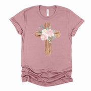 Christian Easter Tee, Beautiful Watercolor Easter Cross with Flowers Design, premium unisex shirt, 3 color choice, 3x Easter, 4x Easter
