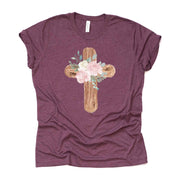 Christian Easter Tee, Beautiful Watercolor Easter Cross with Flowers Design, premium unisex shirt, 3 color choice, 3x Easter, 4x Easter