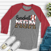 Baseball Raglan, Super Fun Baseball Mom Raglan, Baseball Mom, Love Baseball Design on premium Raglan 3/4 sleeve shirt, plus size, 2X, 3X