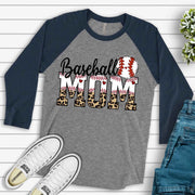 Baseball Raglan, Super Fun Baseball Mom Raglan, Baseball Mom, Love Baseball Design on premium Raglan 3/4 sleeve shirt, plus size, 2X, 3X