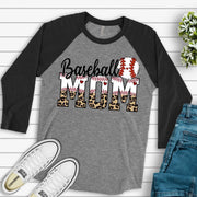 Baseball Raglan, Super Fun Baseball Mom Raglan, Baseball Mom, Love Baseball Design on premium Raglan 3/4 sleeve shirt, plus size, 2X, 3X
