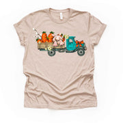 Vintage Truck with Easter Bunny and Carrots, Old Easter Truck Design, premium unisex shirt, 3 color choices, 3x spring, 4x spring, plus size