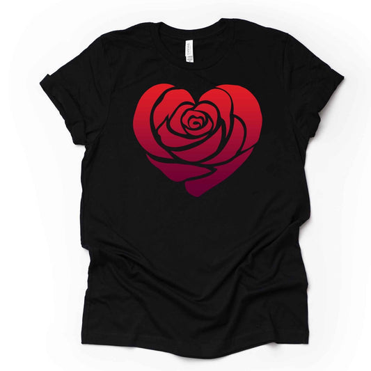 Spring Flowers, Super Pretty Ombre Rose in Heart Design, Rose Heart premium unisex shirt, 3 color choices, 3x Roses Tee, 4x Roses Tee