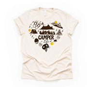 Camping Tee, Super Cute Camp Life Tee with Heart, Love Camp Life Design on premium unisex shirt, 3 color choices, 3x Camping, 4x Camping