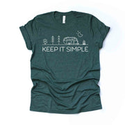 Camping Tee, Keep It Simple Camping Tee, Simple Camper Design on premium unisex shirt, 3 color choices, 3x Camping, 4x Camping, Plus Sizes